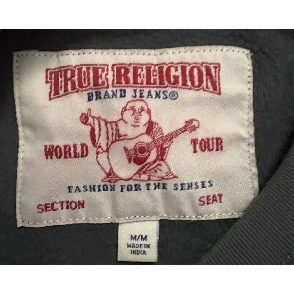 True Religion Sweater Mens Size MediumCamouflage Logo Casual Pullover Sweatshirt